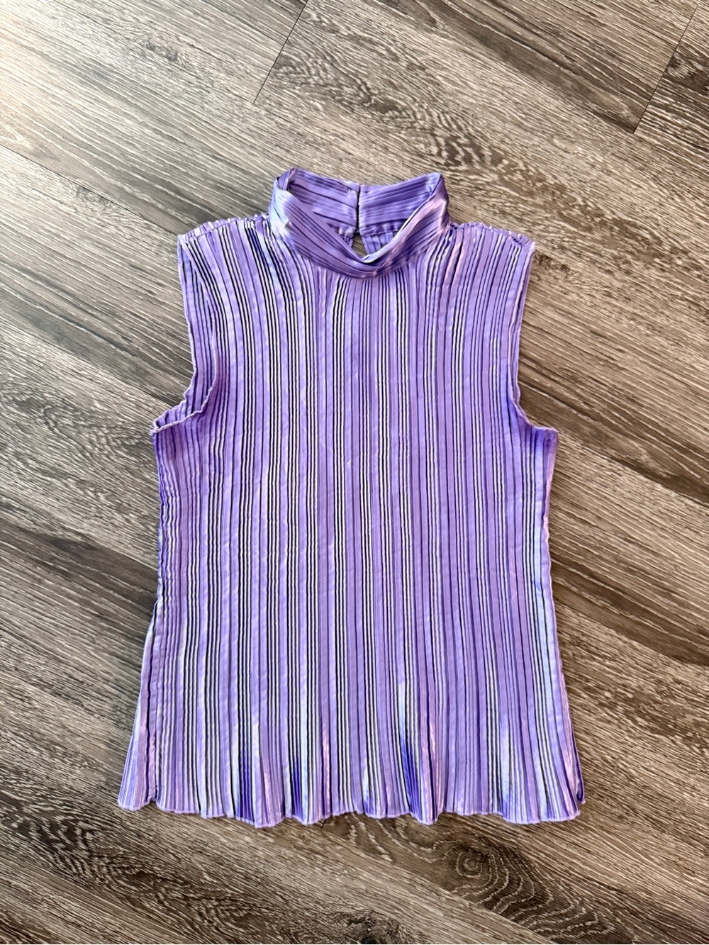 Nicola Vintage Purple Mock Neck Sleeveless Top